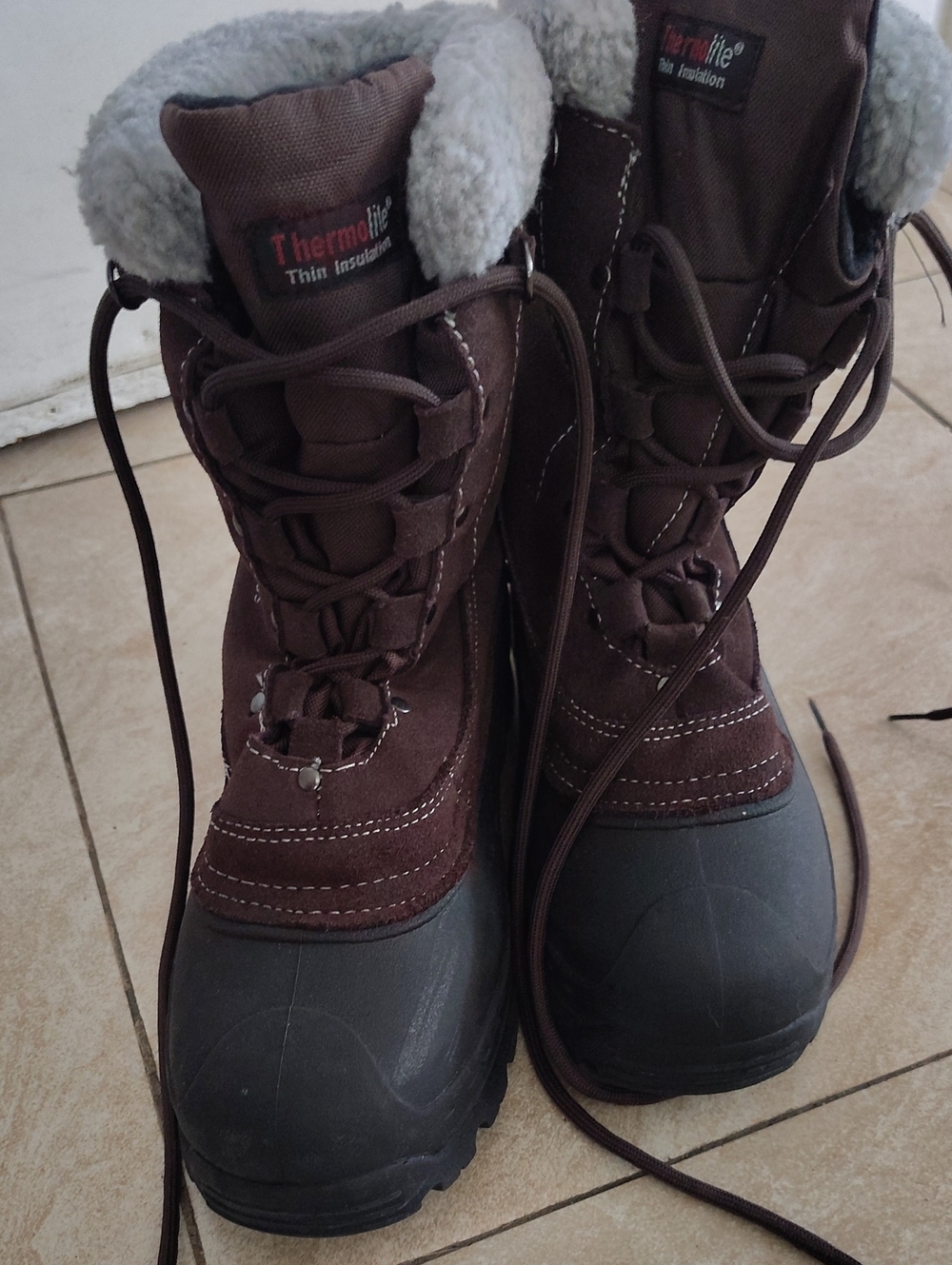 Northside Brown and Gray Insulated Winter Lace-Up Boots